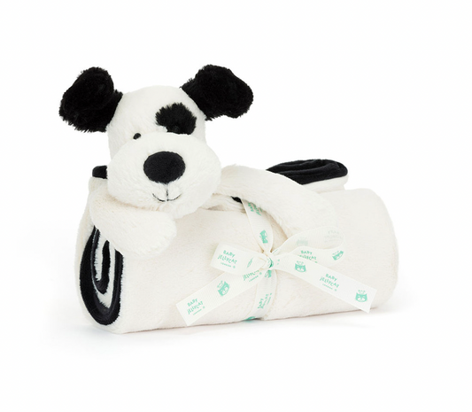 Bashful Black & Cream Puppy Blankie