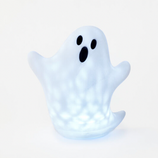 Flocked Ghost with Revolving Lights