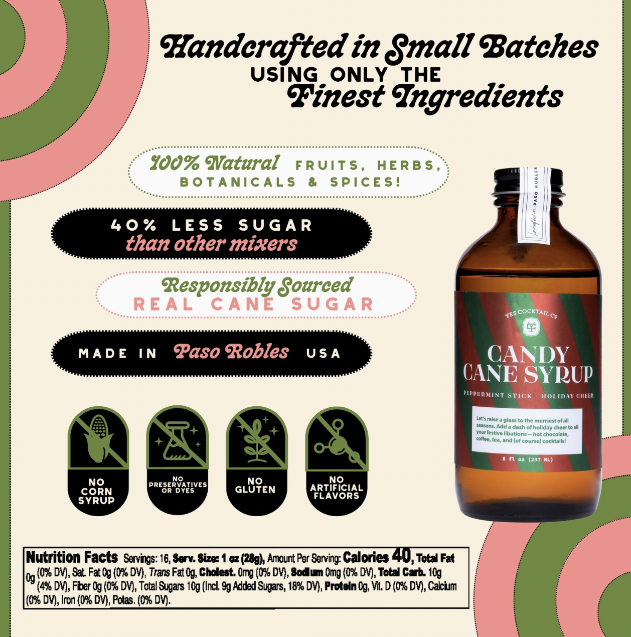 Candy Cane – All-Natural Holiday Cocktail Syrup
