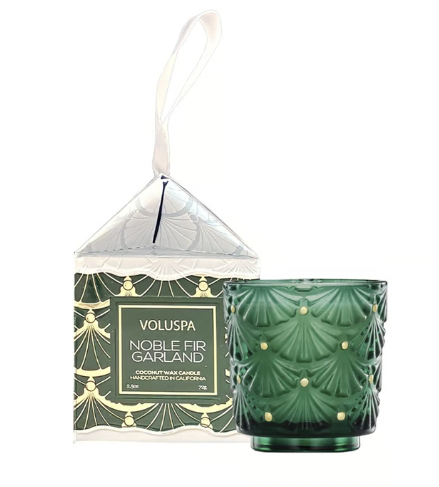 Noble Fir Garland Boxed Pedestal Candle Ornament