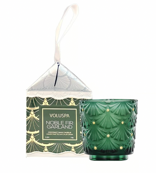 Noble Fir Garland Boxed Pedestal Candle Ornament