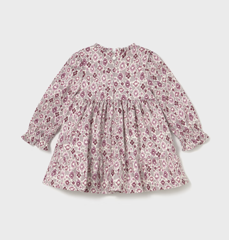 Floral Ruffled Velvet Dress