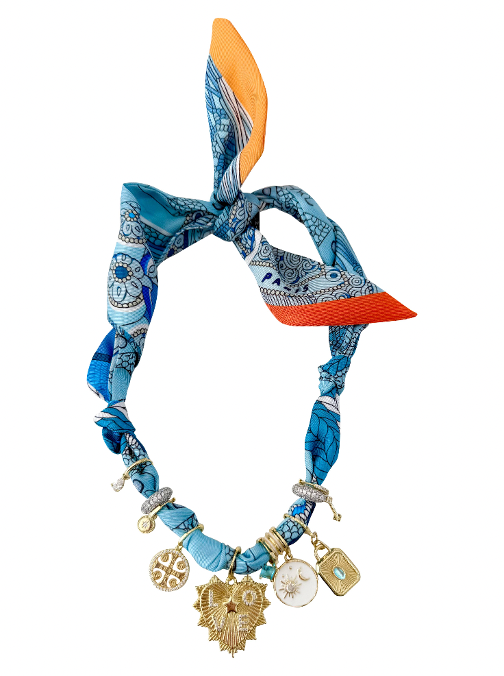 The Shirley Multi Charm Scarf Necklace