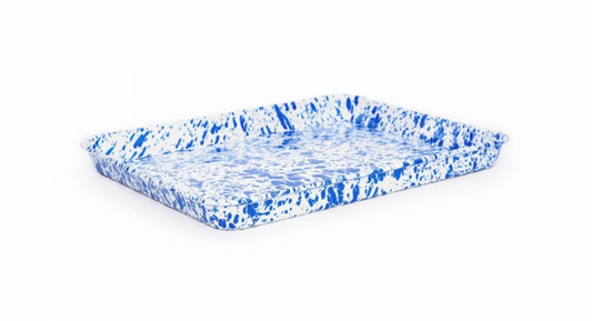 Blue Splatter Small Rectangle Tray