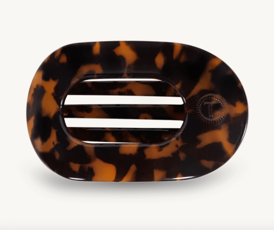 Tortoise Medium Flat Round Hair Clip
