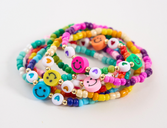 Smiley Face Beaded Bracelet
