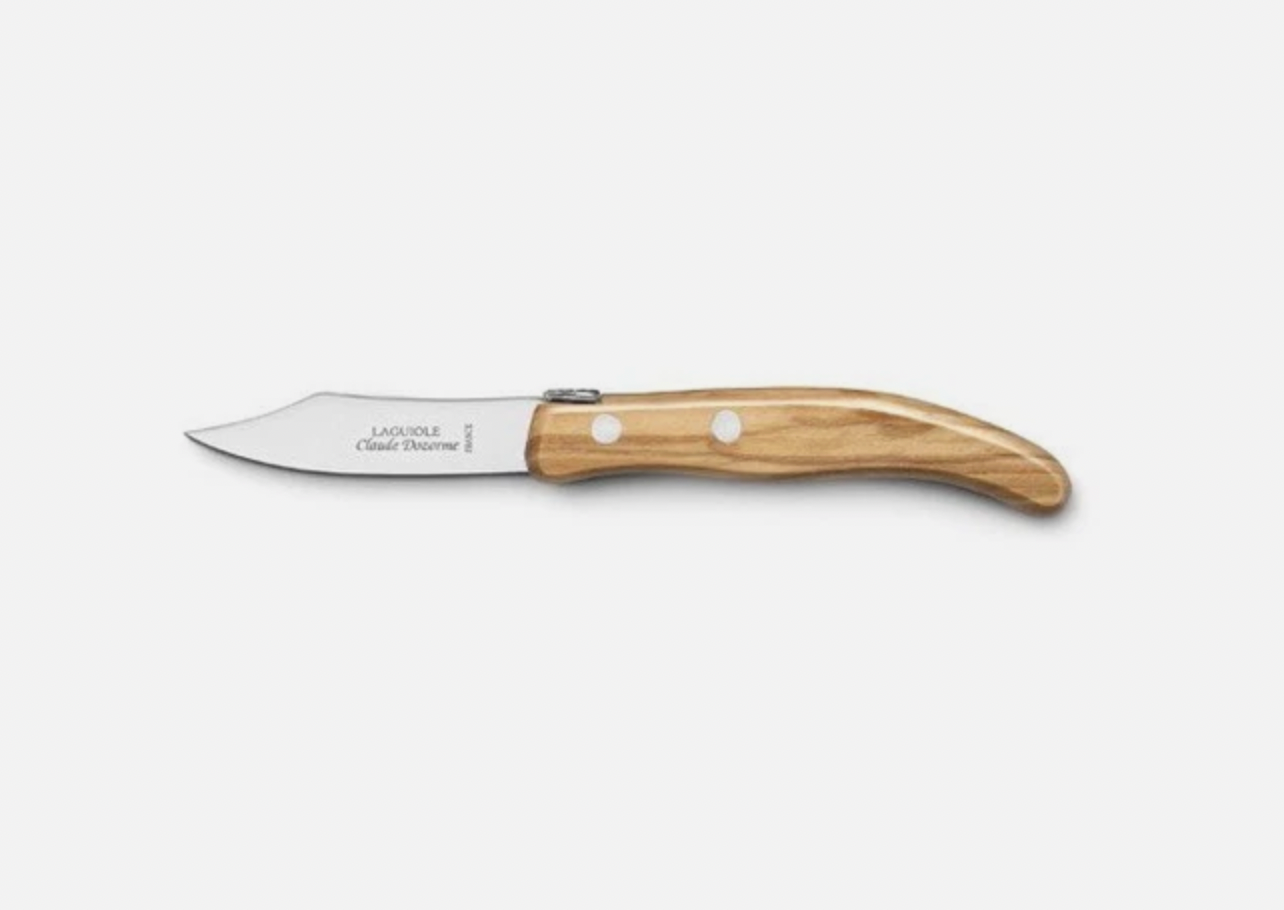 Claude Dozorme Le Petite Cuisine 4 Knives Set in Olive Wood Handles | Peeling, Vegetable, Paring, & Tomato Knives