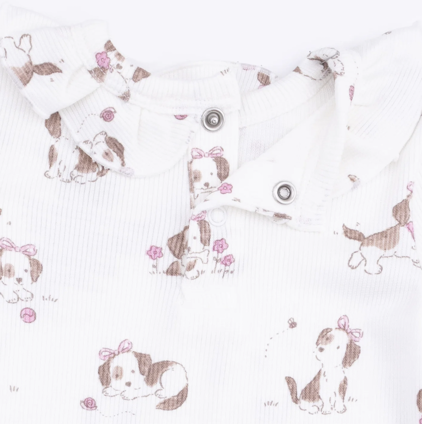 Explorer Puppy Pink Long Sleeve Ruffle Top and Pant
