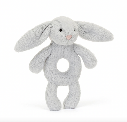 Bashful Silver Bunny Ring Rattle