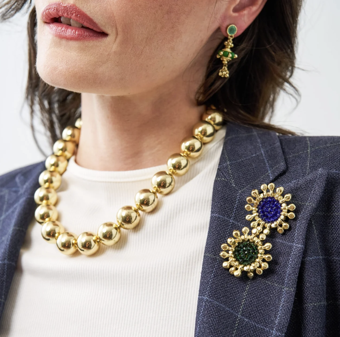 Large Brass Bead Necklace