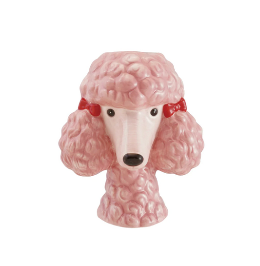 Ceramic Poodle Head Shaped Vase with Bows