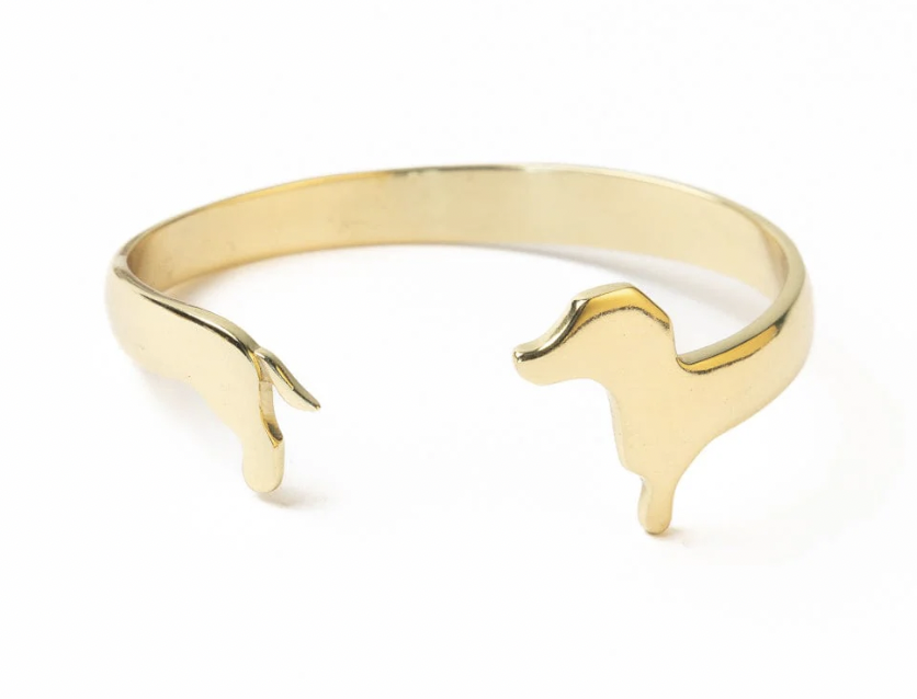 Abigail Brass Dachshund Cuff Bracelet