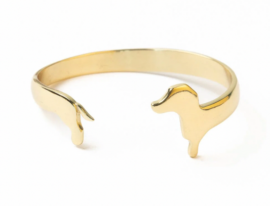 Abigail Brass Dachshund Cuff Bracelet