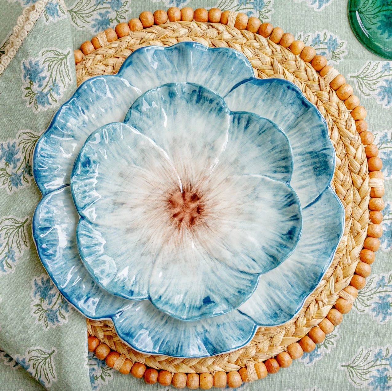 Elisabetta Flower Dessert Plate, Blue - COMING SOON!