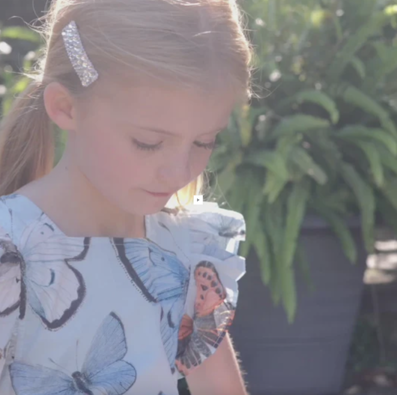 Blue Vintage Butterflies Elsie Dress