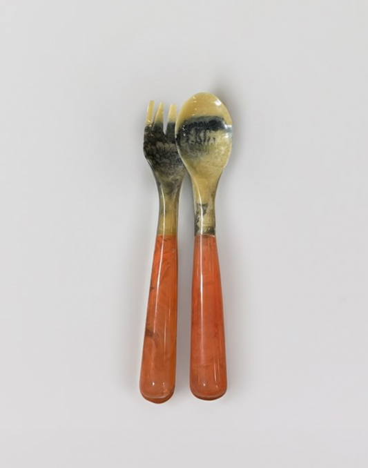 VIDA Resin Salad Servers - Coral