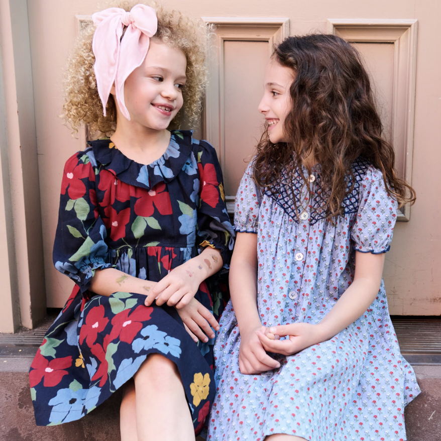 Navy Hibiscus Floral Amara Dress