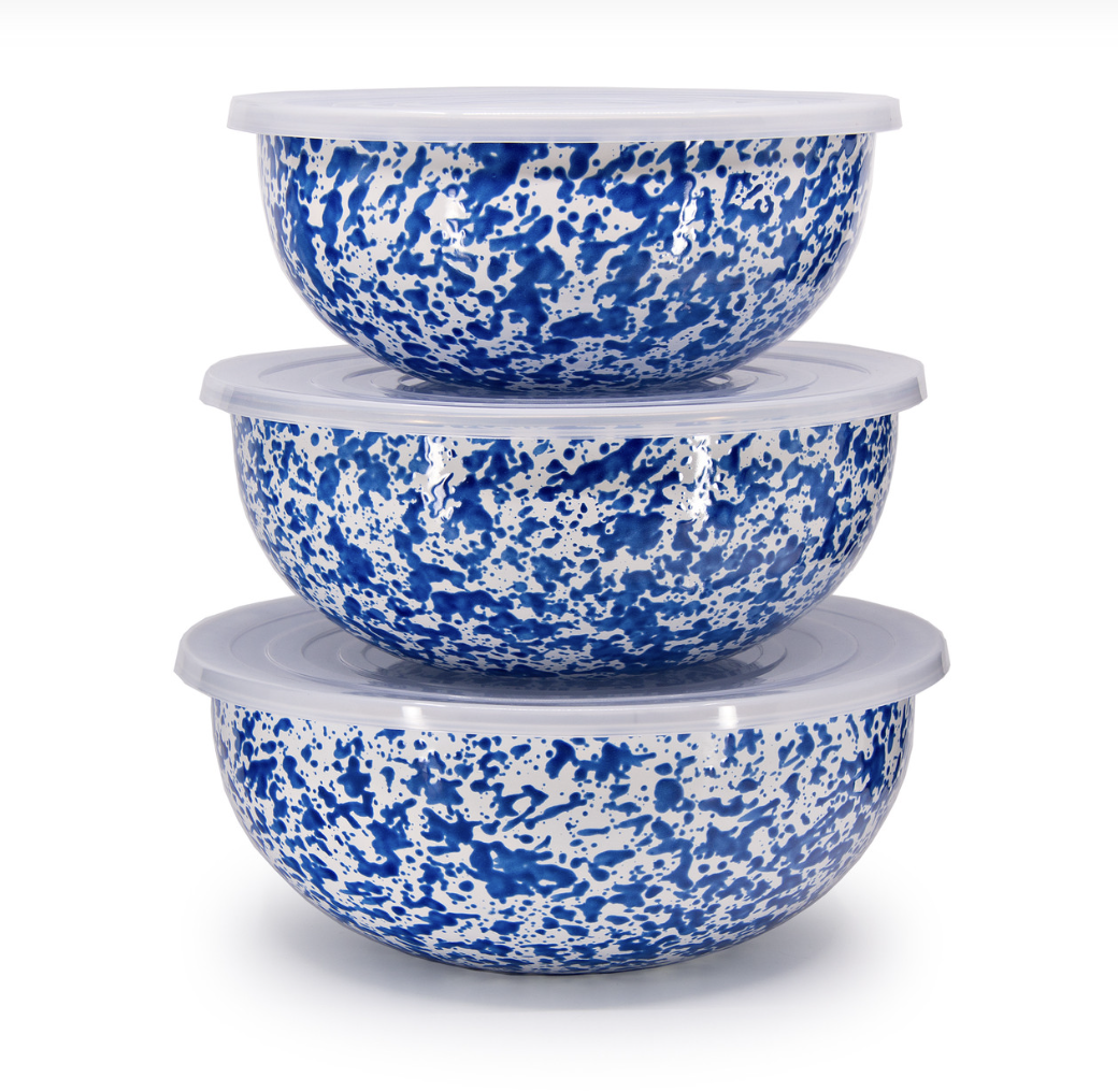 Blue Splatter Covered Multi-Purpose Bowl Set