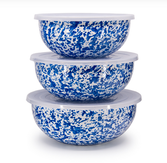 Blue Splatter Covered Multi-Purpose Bowl Set