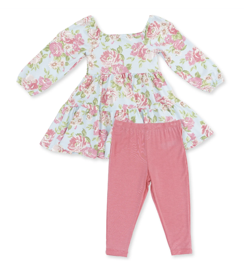 Angeline Floral Cap Sleeve Dress and Legging