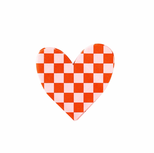 Checkered Heart Paper Napkins