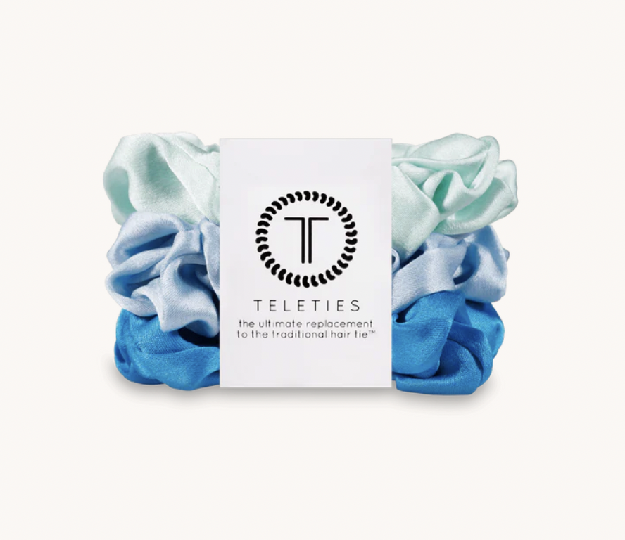 Blue My Mind Small Silk Scrunchies