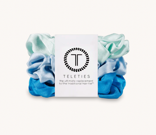 Blue My Mind Small Silk Scrunchies