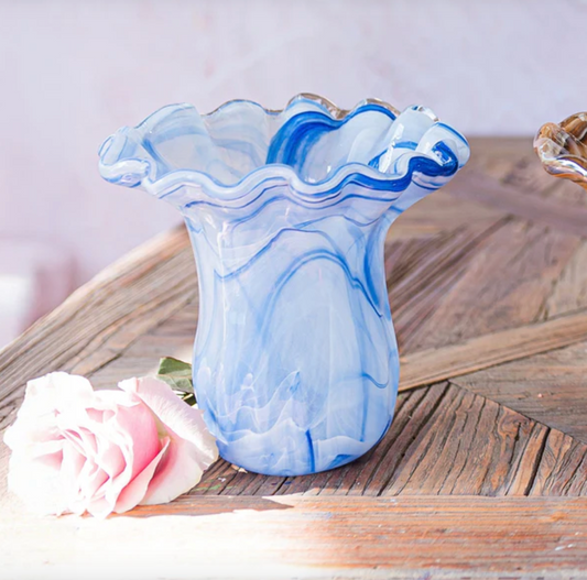 Onda Glass Cobalt Small Tulip Vase
