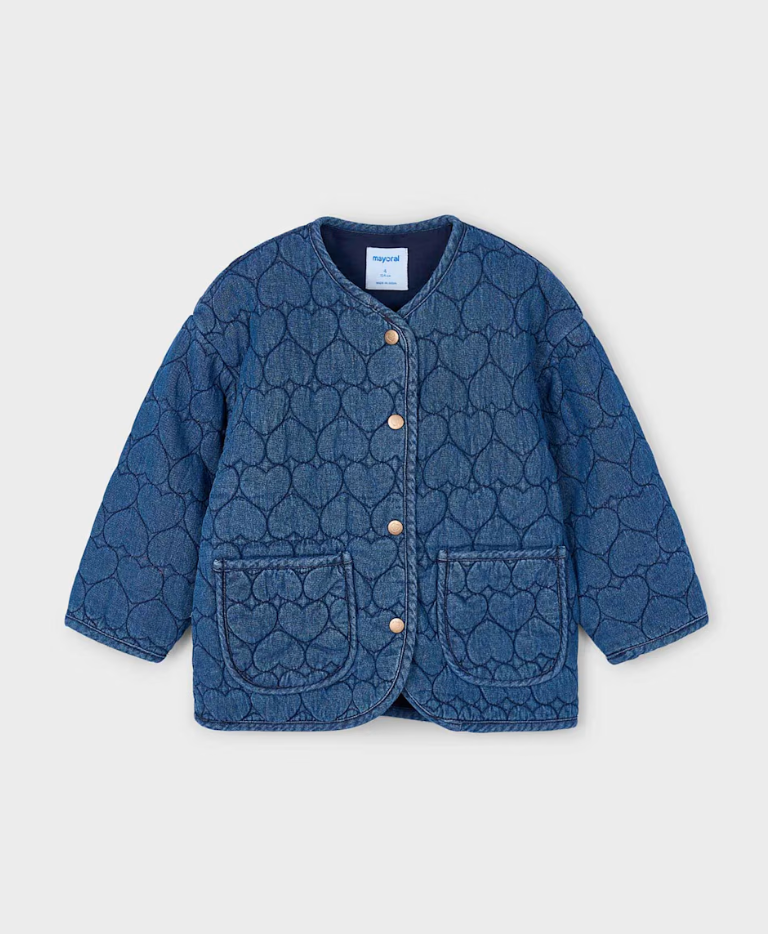 Heart Quilted Denim Jacket