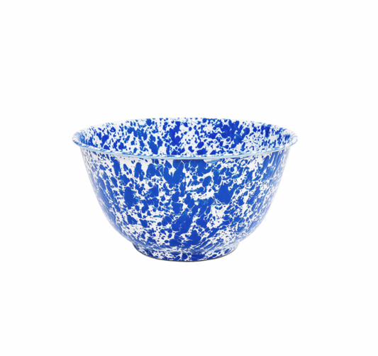 Blue Splatter Large Salad Bowl