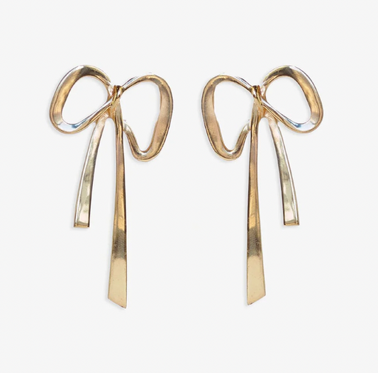 Large Ribbon Bow Post Earrings