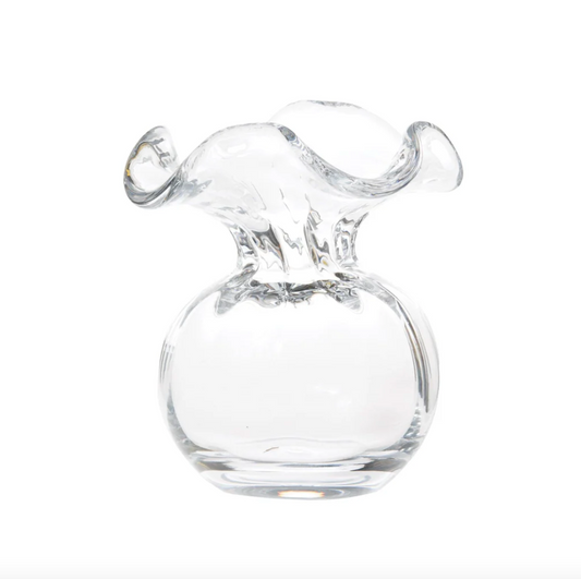 Vietri Hibiscus Glass Bud Vase - Clear