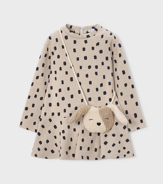 Spotted Dress with Puppy Purse