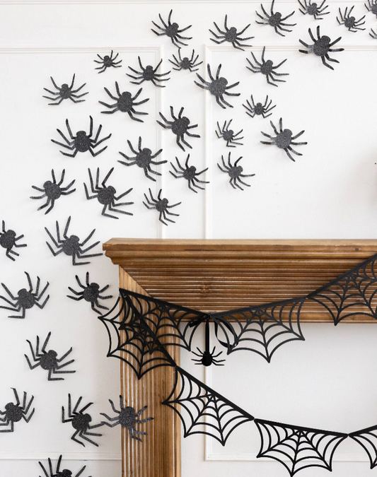 Glittered Wall Décor Spiders