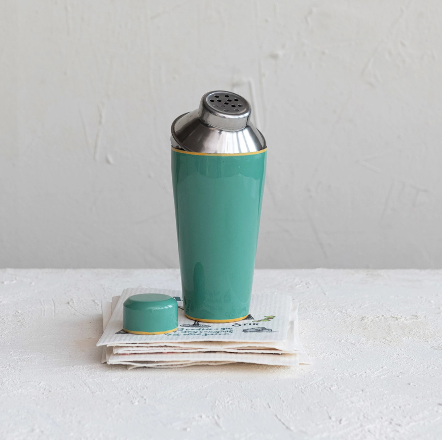 Enameled Stainless Steel Cocktail Shaker