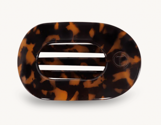 Tortoise Small Flat Round Hair Clip