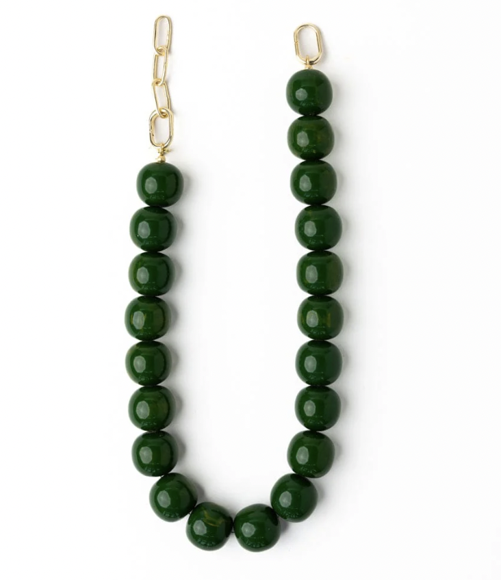Large Green Resin Bead Necklace
