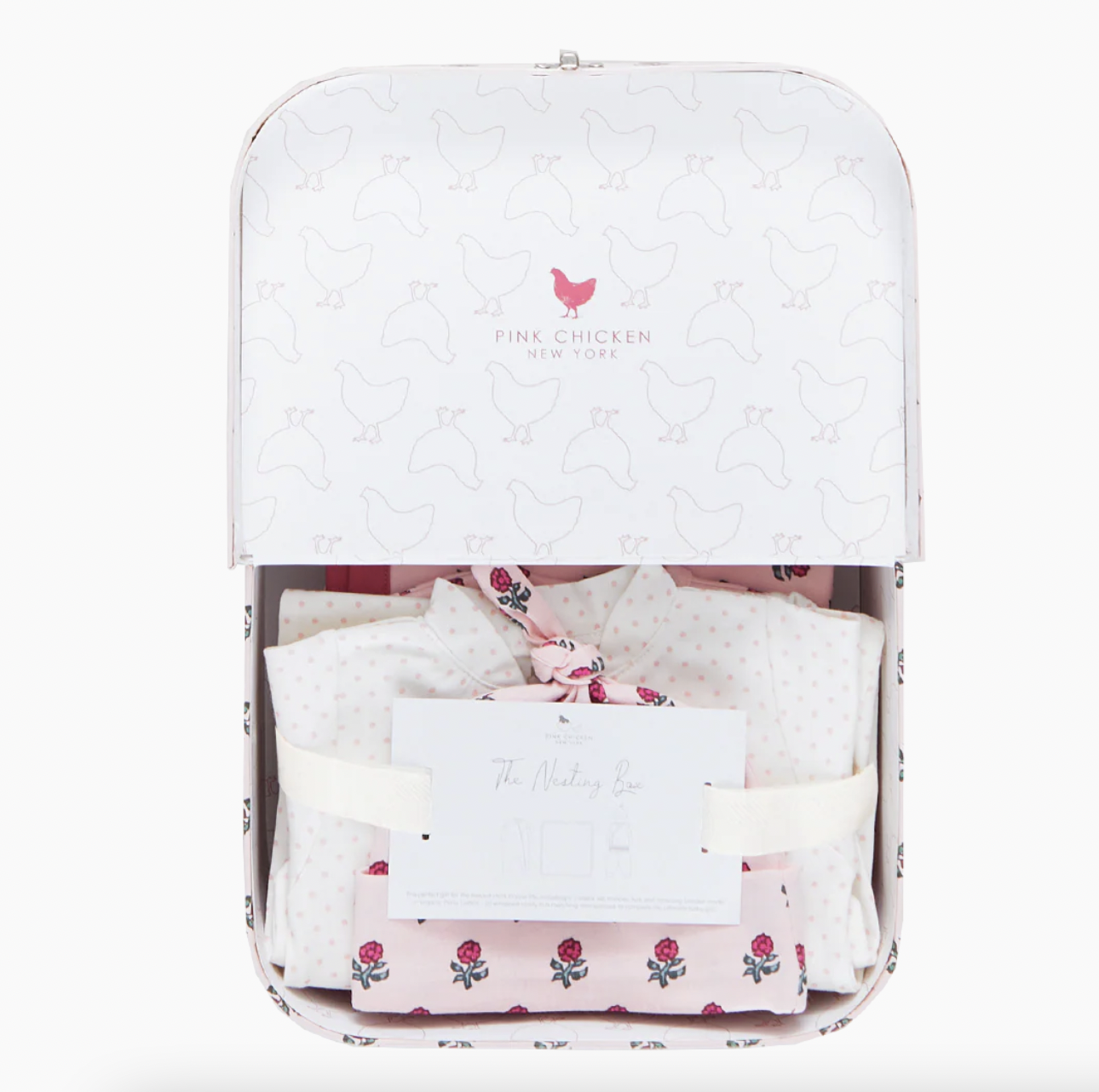 Pink Flowers Nesting Box Baby Take Home Set