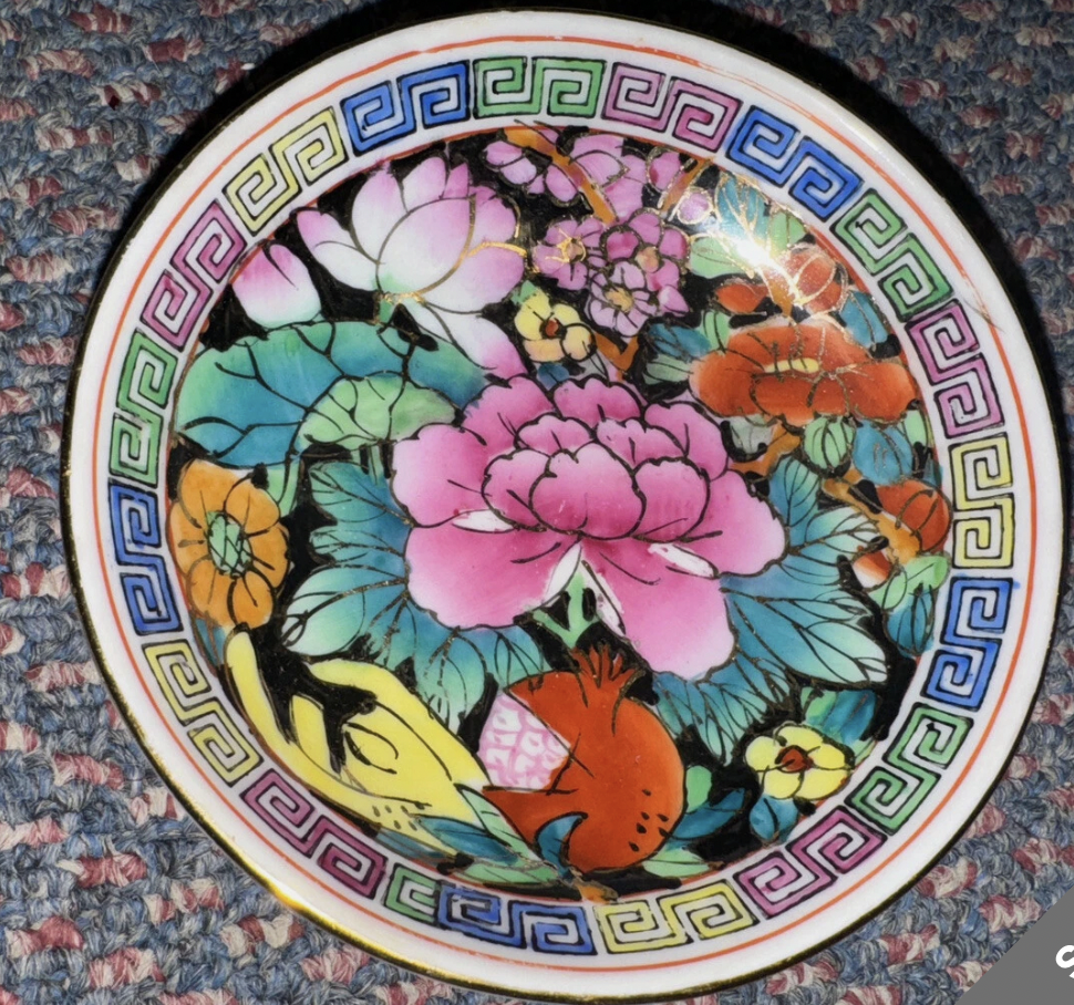 Vintage Millefleur Porcelain Trinket Dish