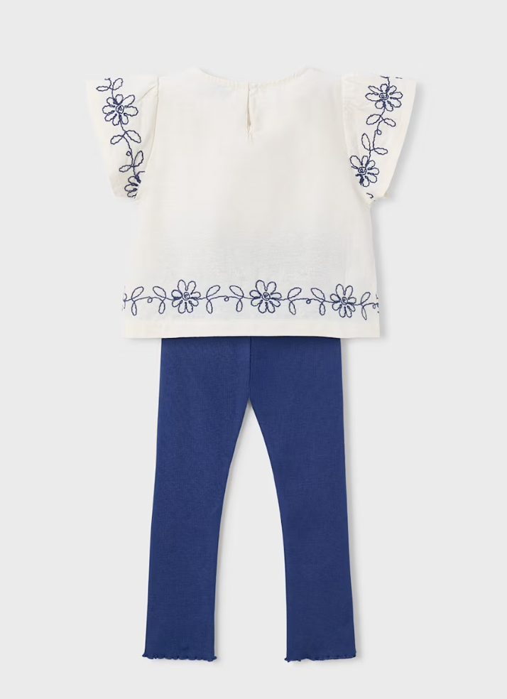Embroidered Top + Leggings Set
