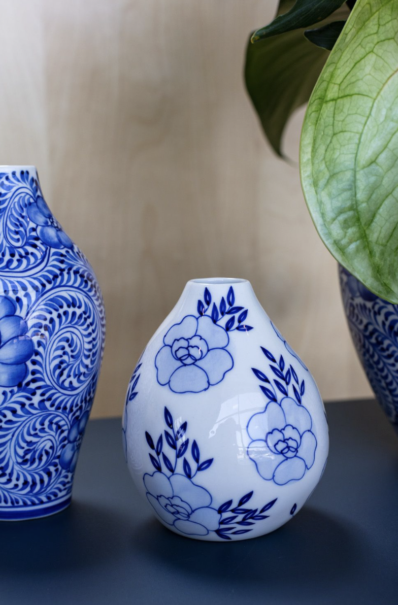 Blue & White Floral Bud Vase