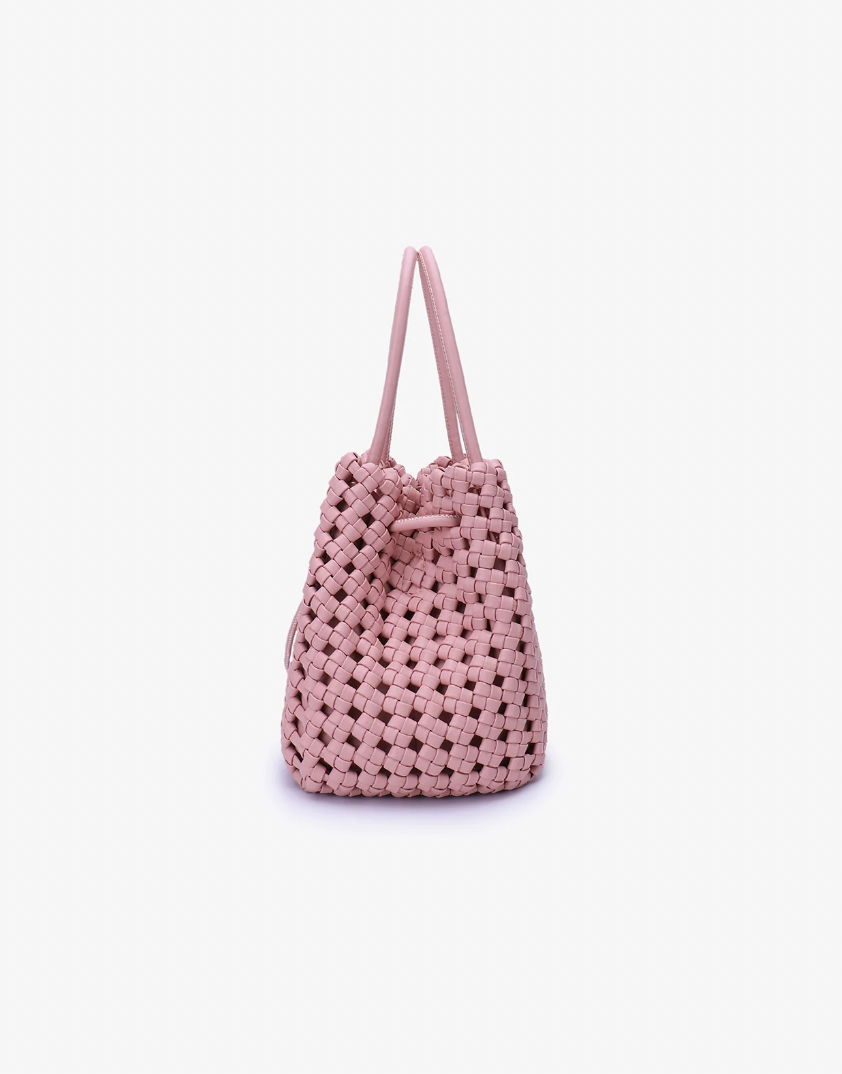 Ballet Pink Woven Mini Perrie Bucket Bag