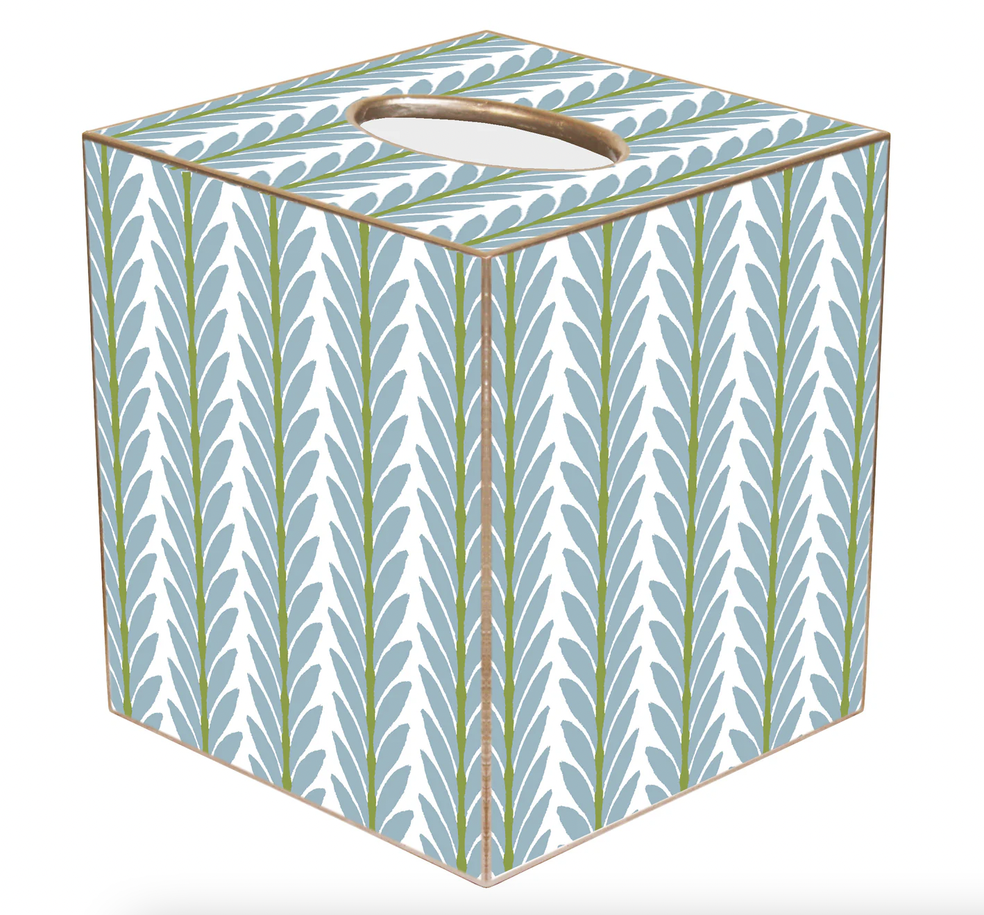Frond French Blue Tissue Box Cover
