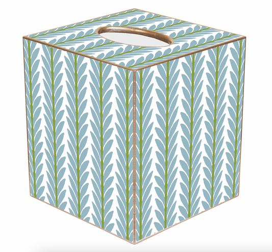 Frond French Blue Tissue Box Cover
