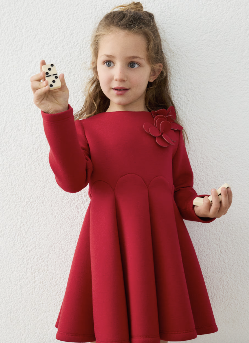Red Dress with Flowers