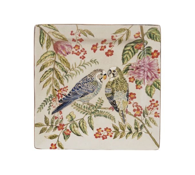 Parakeet Stoneware Tray