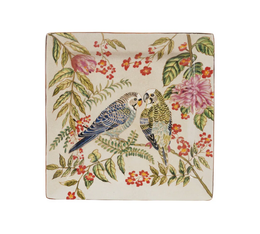 Parakeet Stoneware Tray