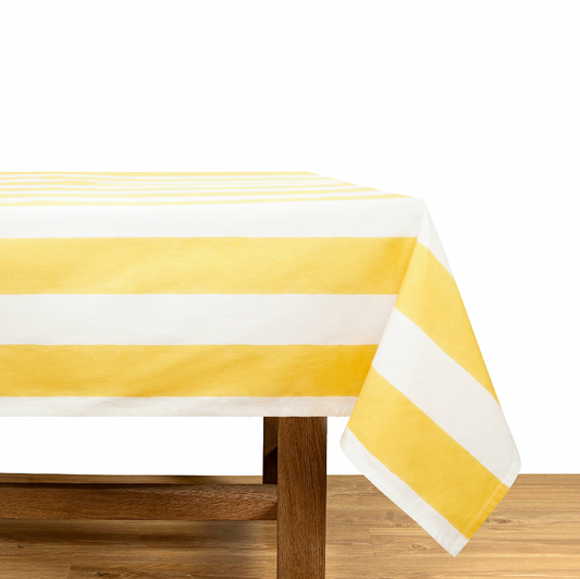 St. Tropez Yellow Stripes | French Tablecloth