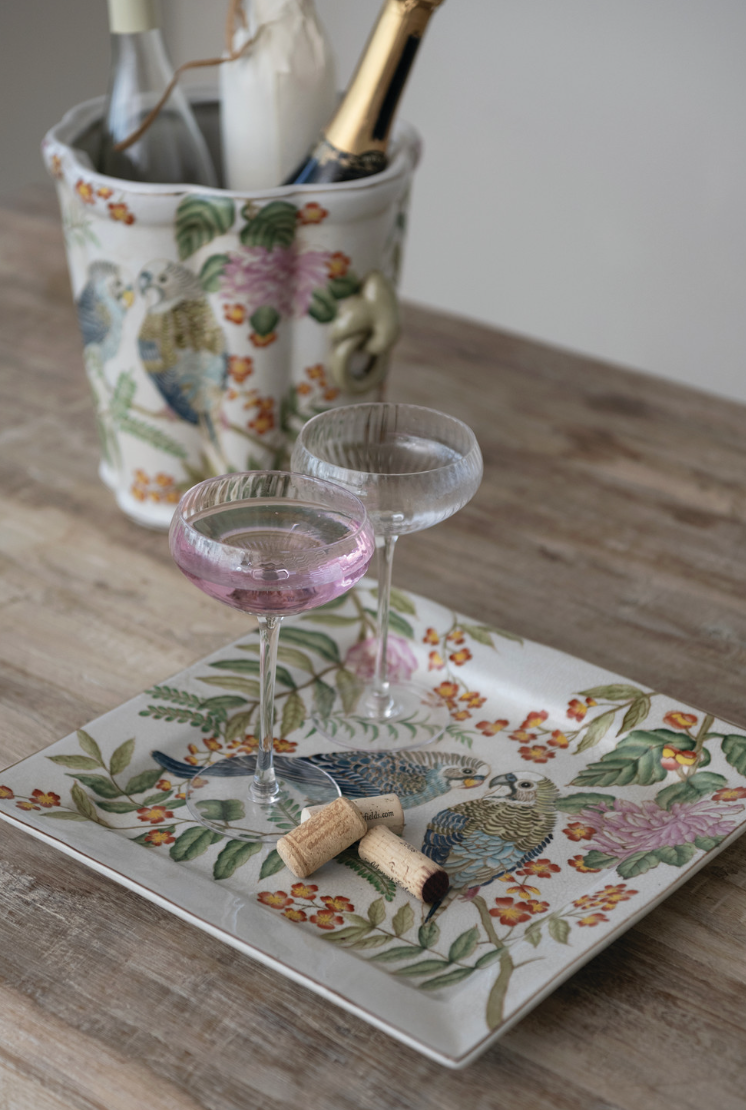 Parakeet Stoneware Tray