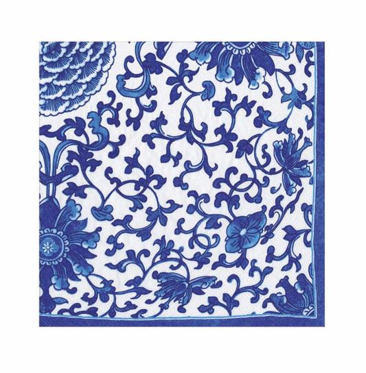 Indigo Garden Blue & White Cocktail Napkin